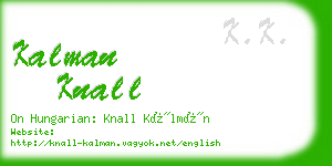 kalman knall business card